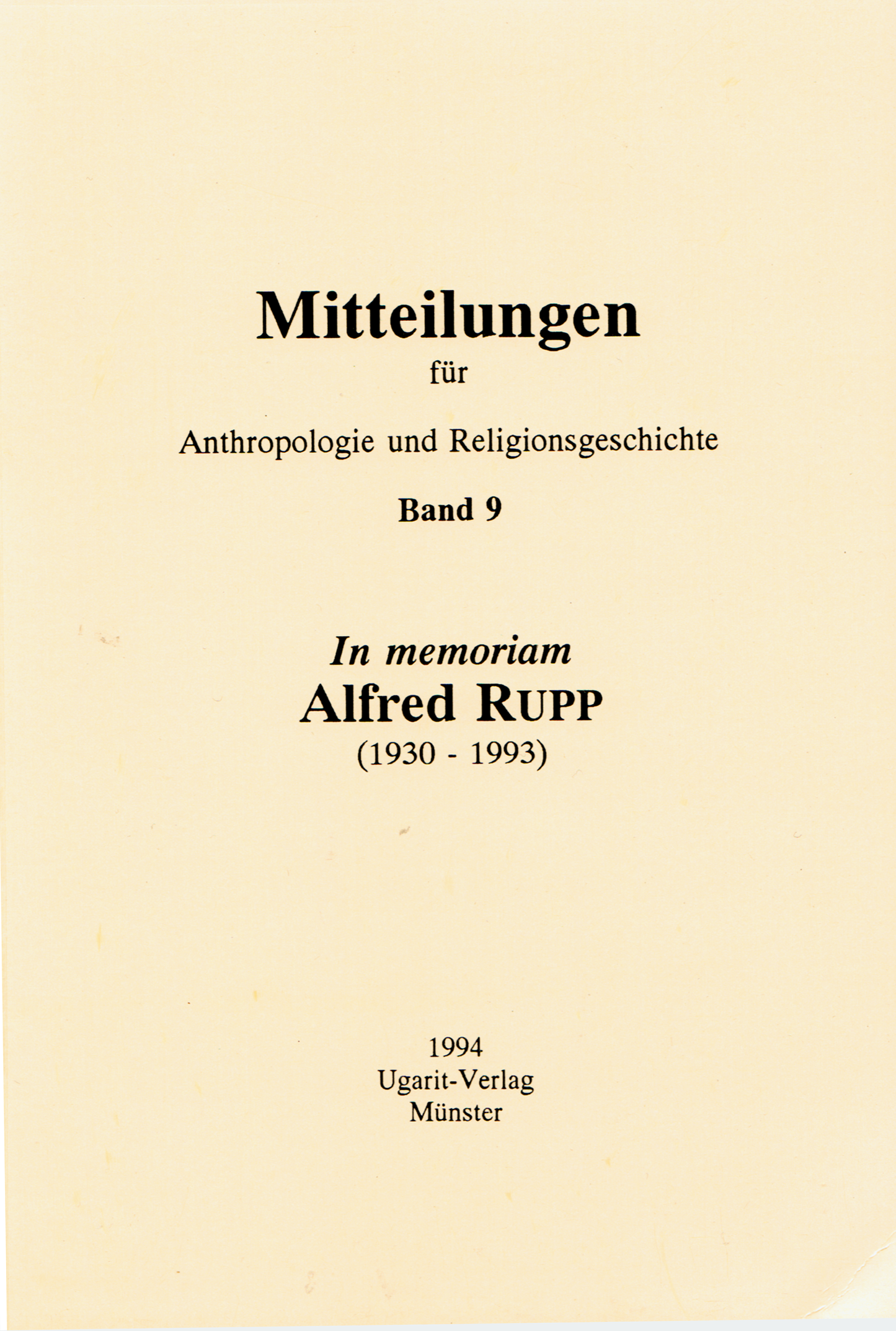 In memoriam - A. Rupp (1930-1993). (MARG 9)