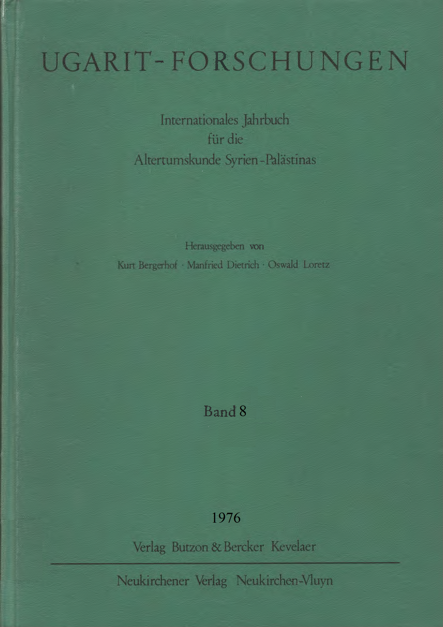 Ugarit-Forschungen 8 (1976)