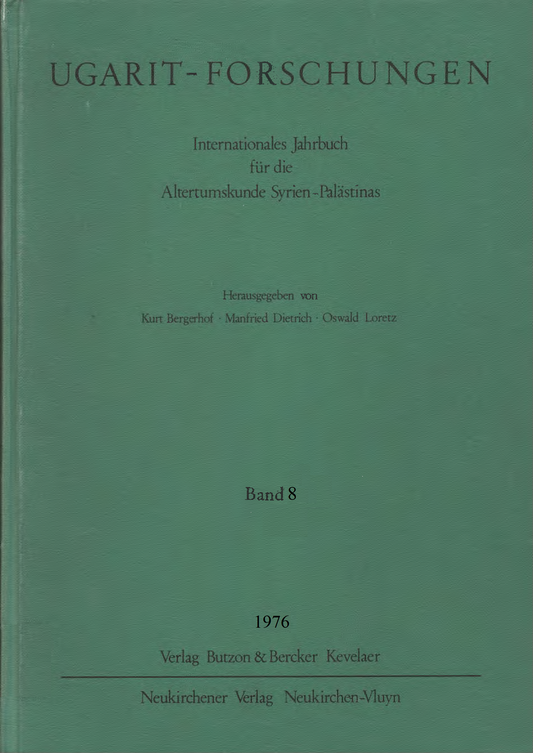 Ugarit-Forschungen 8 (1976)